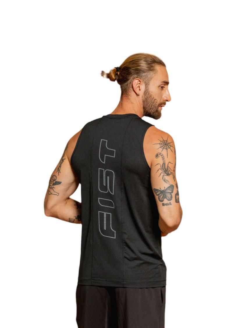 CAMISETA DEPORTIVA MANGA SISA NEGRA