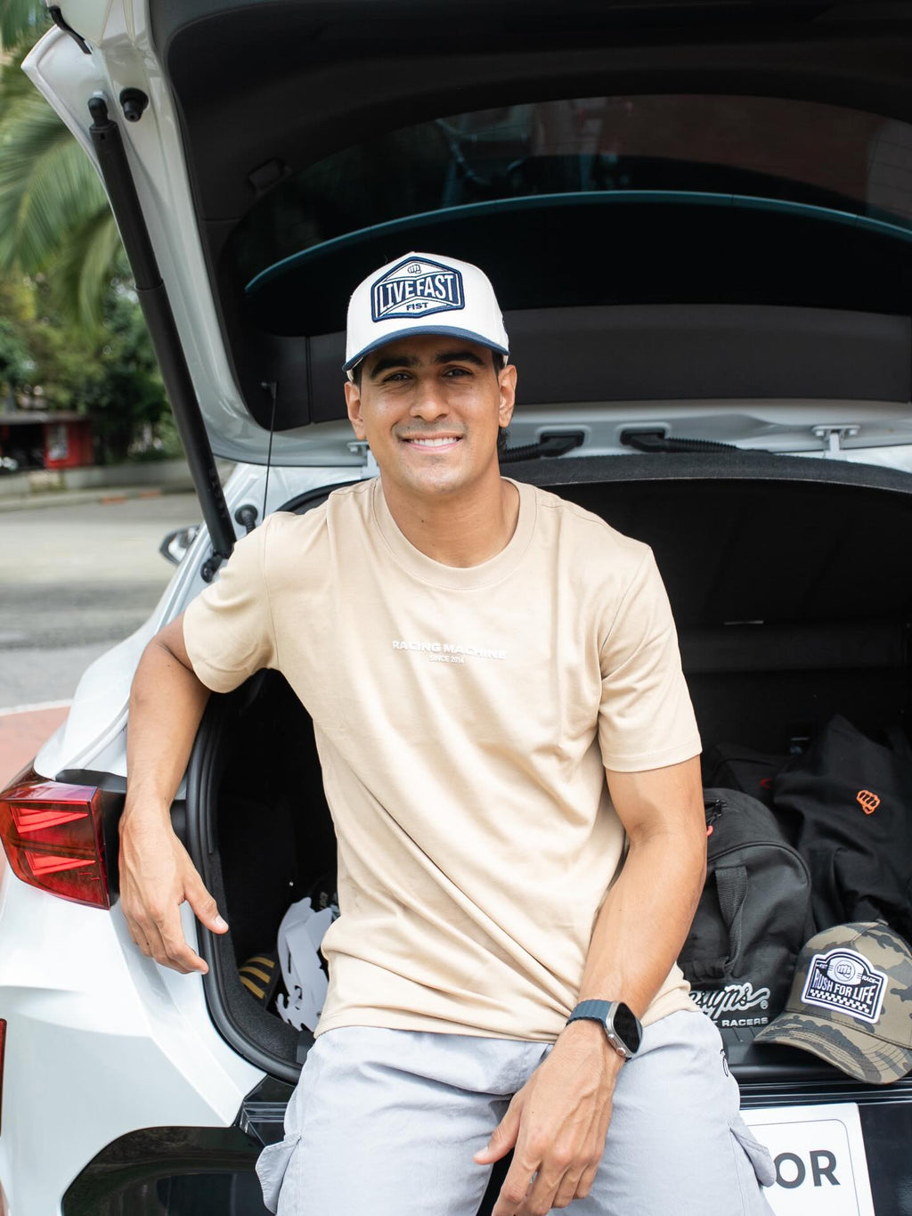 CAMISETA RACING MACHINE KAKI