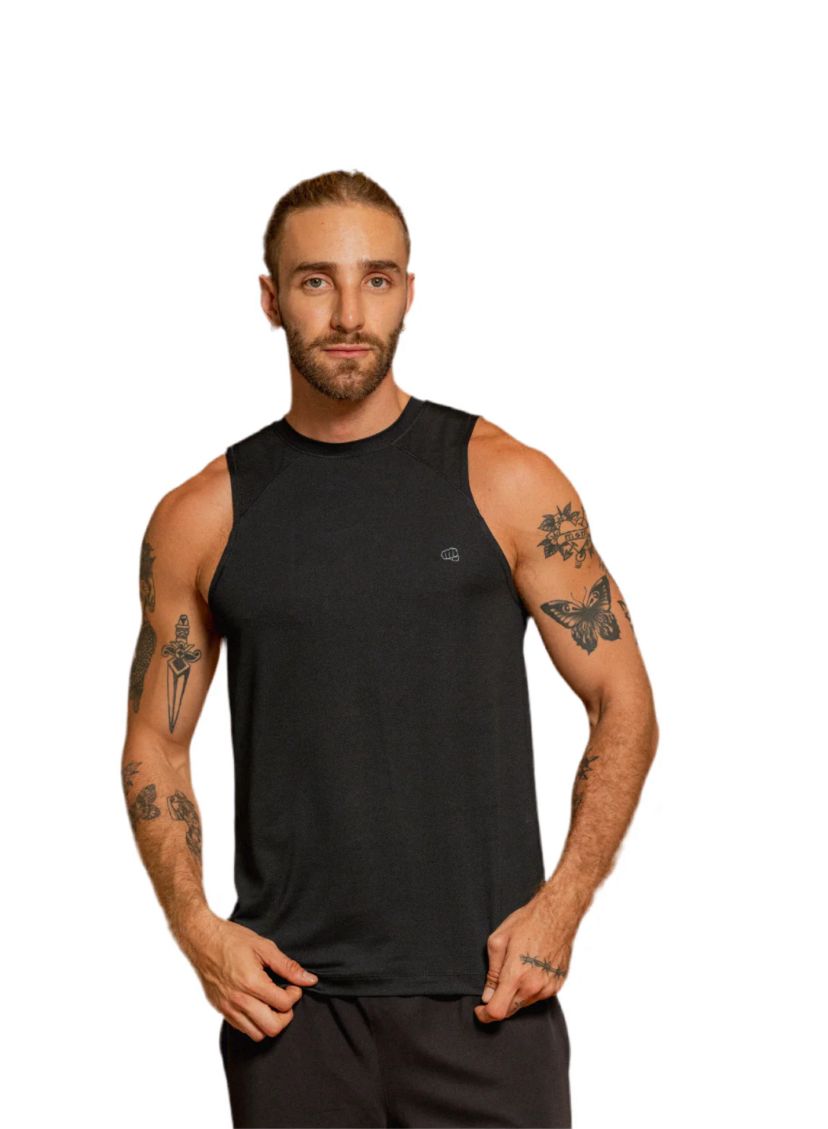 CAMISETA DEPORTIVA MANGA SISA NEGRA